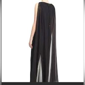 Trina Turk Dress Black Jumpsuit with Silk Cape NWT